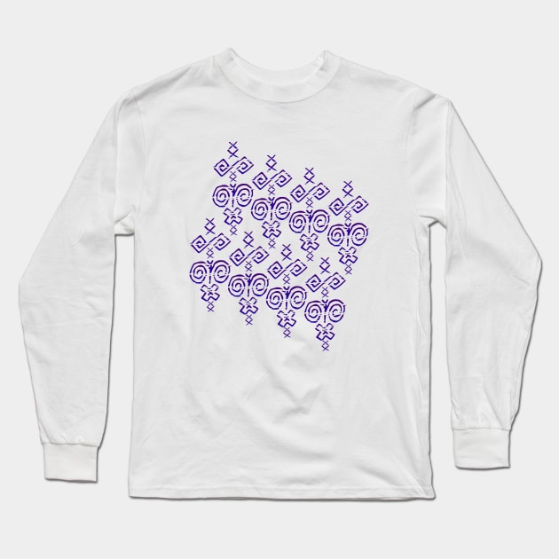 Primitive Geometric Norse Folk Pattern Long Sleeve T-Shirt by Davey's Designs